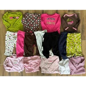 Infant Girl Long Sleeve Bodysuits and Pants 6-9 Months